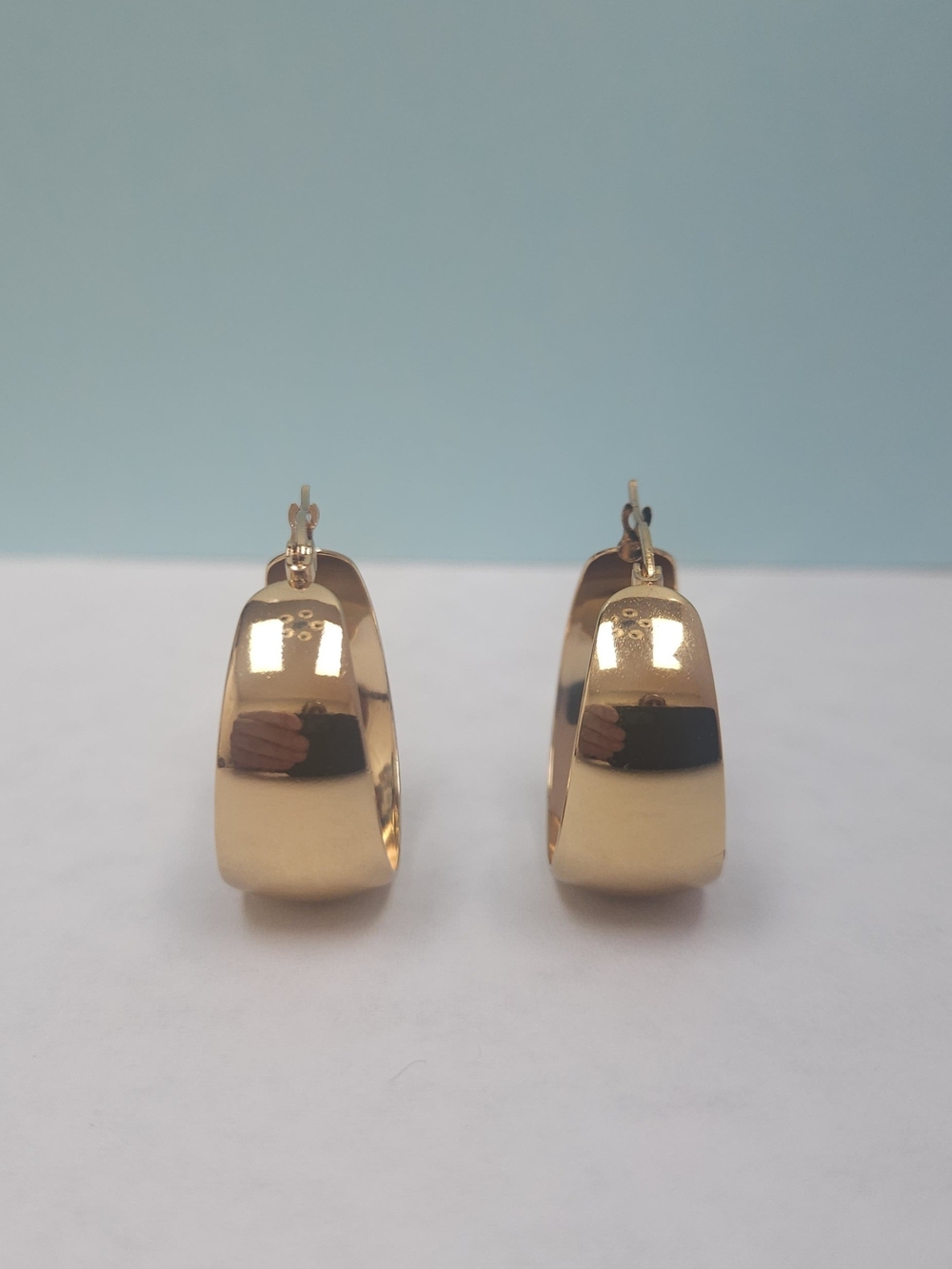 Gold Tone Wide Hoop Earrings for Women